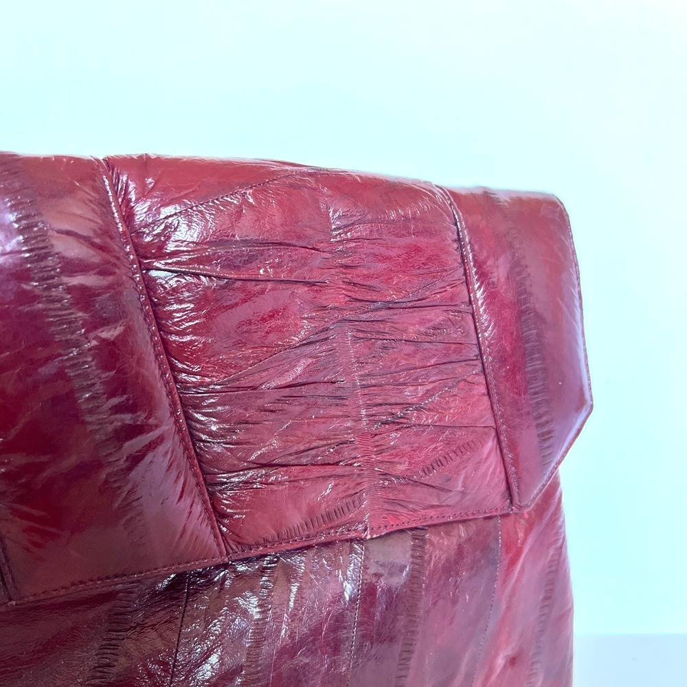 Vintage Eel Sink maroon large clutch chic indie sleaze classic leather - Picture 7 of 11